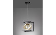 LED-Pendelleuchte Gesa in schwarz/goldfarbig, 1-flammig