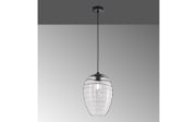Pendelleuchte Gordes in schwarz matt/hellgrau, 23 cm