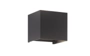 LED-Wandleuchte Wall IP44 in schwarz matt, 10 x 10 cm