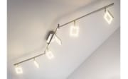 LED-Deckenleuchte Real II in silberfarbig, 6-flammig