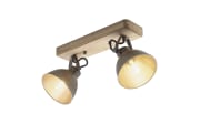 Deckenleuchte Timber in metall/holz, 2-flammig