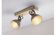 Deckenleuchte Timber in metall/holz, 2-flammig
