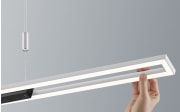 LED-Pendelleuchte Memel in aluminium/schwarz, 127 cm