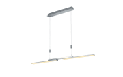 LED-Pendelleuchte Less in nickel matt/chrom, 130 cm