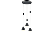 LED-Pendelleuchte Leni in schwarz, 3-flammig (rund)