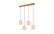 Pendelleuchte Elmau in holz/beige, 4-flammig