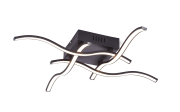 LED-Deckenleuchte Wave in schwarz, 55 x 55 cm