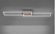 LED-Deckenleuchte Iven mit Holzdekor, 110 cm x 25 cm