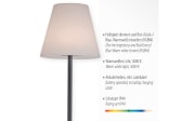 LED-Akku-Standleuchte Holly RGB IP44 in schwarz/weiß, 157 cm