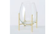 Vase Taro in gold/transparent, 21,5 cm 