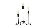 Kerzenhalter Fio in schwarz, 32 cm