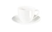 Cappuccino Tasse mit Unterer à table in warm weiß