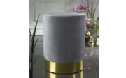 Hocker mit Samtbezug in grau