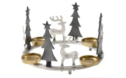 Adventskranz aus Aluminium in schwarz/silber/gold