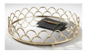 Tablett mit Spiegelboden in gold, 26,5 cm