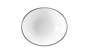 Suppenschale oval Black Line in weiß, 16 cm