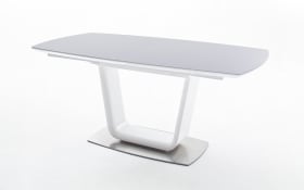 Esstisch Xander in grau, mit ausziehbarer Glastischplatte