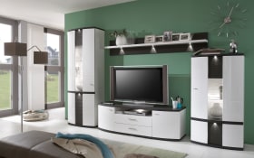 Wohnwand Cabana in weiß/graphit