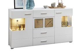 Sideboard Fun Plus, matt weiß, Eiche Altholz Nachbildung
