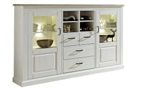 Highboard Lima in Pinie hell/Absetzung in taupe