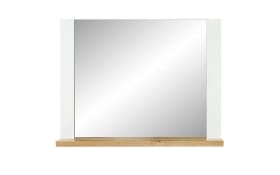 Spiegel Materio in matt weiß/Eiche-Altholz-Nachbildung, 90 x 70 cm