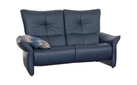 Leder Sofa 3-Sitzer Cumuy, blau, inkl. WallFree-Funktion
