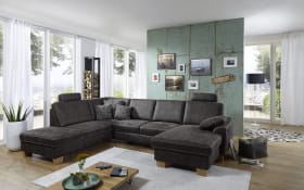 Wohnlandschaft ZE-EM15049 in grau, 1,5-Sitzer links, ohne Funktionen, Federkern-Polsterung