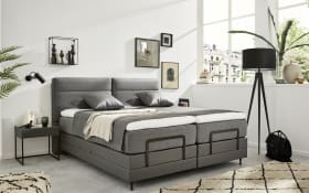 Motor-Boxspringbett Endora, grau/braun, 160 x 200 cm, inkl. Topper