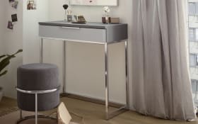 Schminktisch Studioline in vulkan und hellgrau Glas, Breite ca. 80 cm