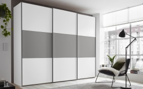 Schwebetürenschrank Lento in weiß/saphir, 249 x 222 cm, inkl. umfangreiche Zusatzausstattung