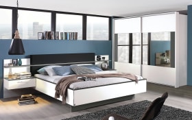 Schlafzimmer Elissa 01 in weiß/graphit, Schrankbreite ca. 280 cm, Liegefläche ca. 180 x 200 cm