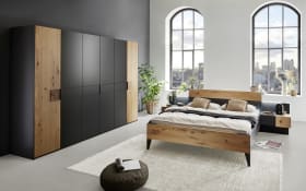 Schlafzimmer Keni, graphit matt, 180 x 200 cm, Schrank 300 x 223 cm