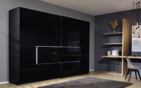 Schwebetürenschrank Tesero, schwarz, 240 x 236 cm