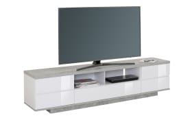 TV-Lowboard in Betonfarbig-weiß