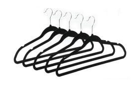 Kleiderbügel mit Hosenaufhänger in schwarz, 5er-Set