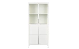 Vitrine Miya High 2DO, weiß pulverbeschichtet