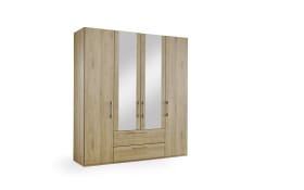 Drehtürenschrank Cherie, Wildeiche natur Nachbildung, 200 x 223 cm