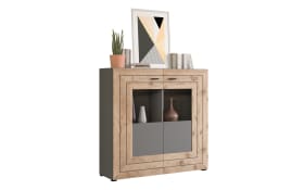 Highboard Freno in grau / Nox Oak Eiche Nachbildung