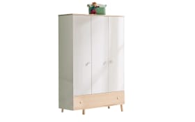 Drehtürenschrank Ylvie in kreideweiß/Birke Nachbildung, Breite ca. 125 cm