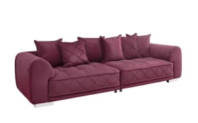 Sofa Santana in burgund, inklusive 6 Rückenkissen