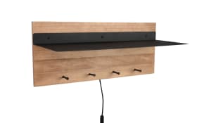 Wandgarderobe Romy II in Holz Nachbildung, mit LED Stripe