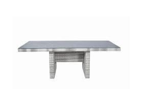Garten-Wangentisch Pan, weiß, Tischplatte in grau