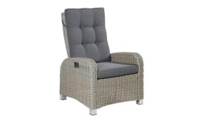 Garten-Sessel Ares, Geflecht Polyrattan stone grey, mit manueller Rückenverstellung