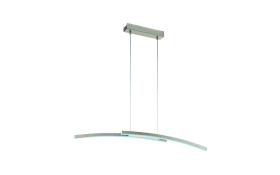 LED-Pendelleuchte Fraioli-C, weiß/nickel matt, 105 cm