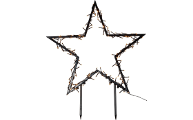 LED-Dekoleuchte Spiky Stern mit Erdspieß in schwarz, 73 cm