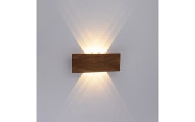LED-Außenwandleuchte Palma IP54 mit Holzdekor, 32 cm