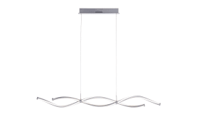 LED-Pendelleuchte Q-Malina, stahlfarbig, 108 cm
