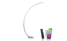 LED-Standleuchte Q-Vito CCT, stahlfarbig, 172 cm