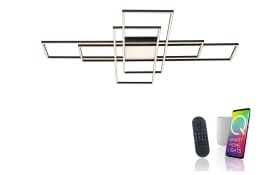 LED-Deckenleuchte CCT Q-Asmin, schwarz, 110 x 110 cm