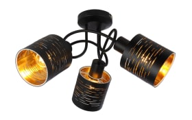 Deckenleuchte Tunno, schwarz/gold, 3-flammig, 40 cm